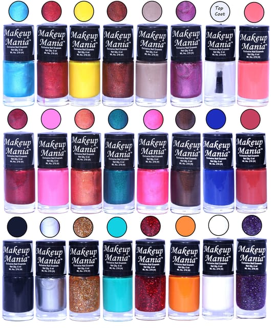 Makeup Mania Nail Polish Set of 24 Pcs, Nail Paint of 6ml each x 24 Pcs, MultiColor Set 90-94 (Combo of 24 Pcs)