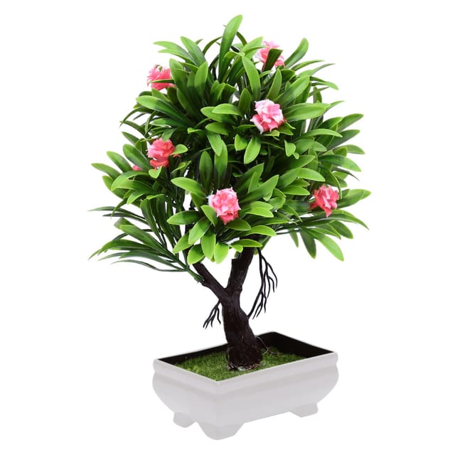 Foliyaj Y Shaped Artificial Bonsai Tree with Pink Roses