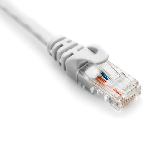 Quantum RJ45 Ethernet Patch/LAN Cable with Gold Plated Connectors Supports Upto 1000Mbps -16.4Feet (5 Meters), White