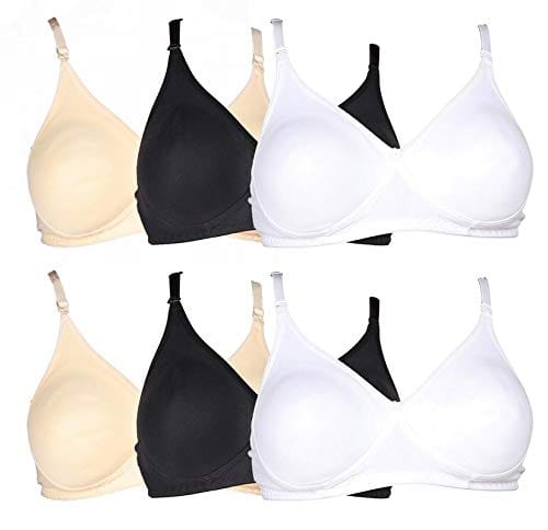 Lelly IPP Lingrie Women's Cotton Seamless Non Wired T-Shirt Bra- (Size 38) Pack of 6