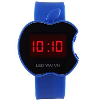 Apple-cut Digital LED Watch for Kids (Pack of 2,  Blue and Black)