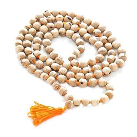 Beadworks Rosary White Tulsi Mala 108+1 Beads/Tulsi Mala Original/Tulsi ki mala