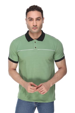 FRIENDHOOD Mens Polo T Shirt Solid Light Green color Polo Neck Half Sleeve T Shirt