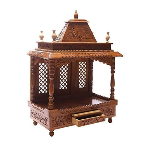 Shilpi Exquisite Sheesham Wood Temple/Mandir (Brown)
