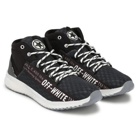 Men's Grey,Black,White Color Mesh Material  Casual Sneakers