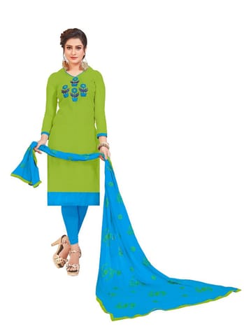 Generic Women's Modal Silk Salwar Material (Parrot Green, 2 Mtr)