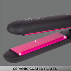 VEGA Silky Hair Straightener With Ceramic Coated Plates (VHSH-06), Pink