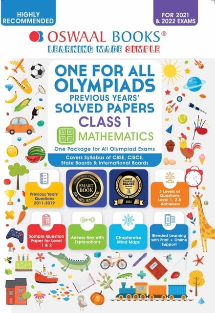 One for All Olympiad Previous Years Solved Papers, Class-1 Mathematics Book (For 2021-22 Exam)