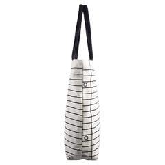Canvas Tote Bag Sturdy for Children and Teenagers with Thin Black and White Striped Tote Bag (Monochrome)