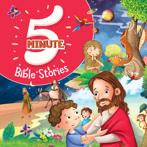 5 Minute Bible Stories - Premium Quality Padded & Glittered Book Hardcover
