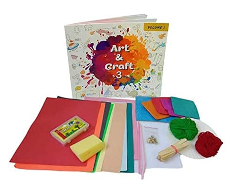 Sparklebox 6 In 1 DIY Art and Craft Fun Learning Educational Kit & Book for Kids (Grade 3) | Volume 1 | Age 8 Years and Above|Perfect Art and Craft Learning Activities | Drawing, Paining, Music and Theatre |Includes Paper Crafts, Child-Safe Scissor and Glue | Gift for Boys & Girls