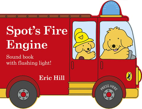 SPOT'S FIRE ENGINE SHAPED BOOK WITH SIREN AND FLASHING LIGHT