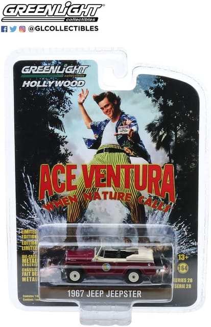 Greenlight Die cast Hollywood Ace Ventura 1967 Jeep Jeepster