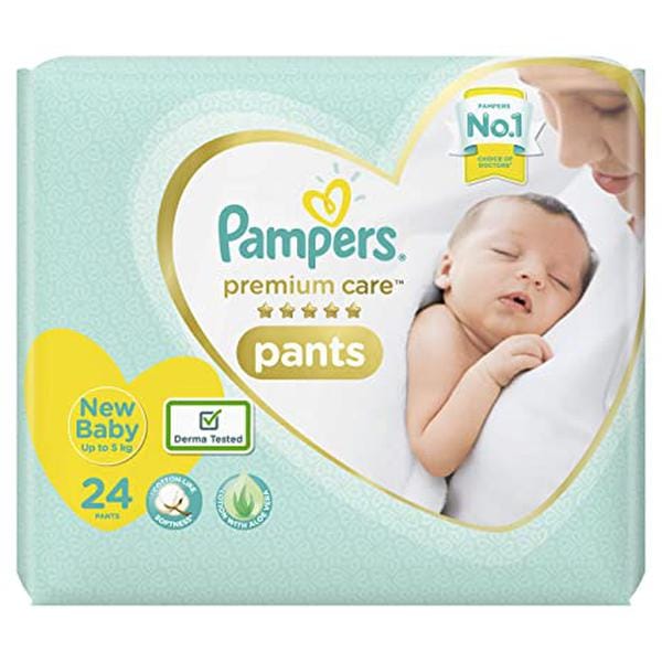 Pampers Premium Care Pants Diapers, New Born, 24s