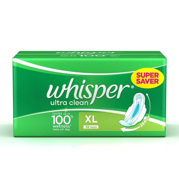 Whisper Ultra Clean WingsXL+ 30 Pad