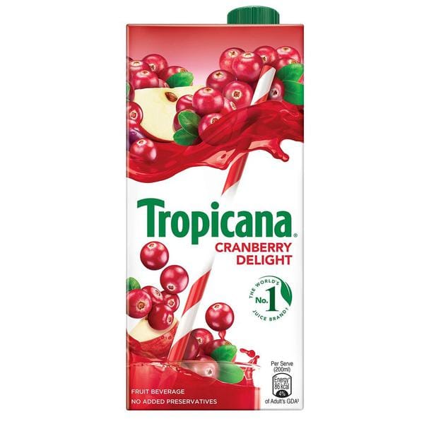 Tropicana - Cranberry Delight Fruit Juice, 1 Ltr