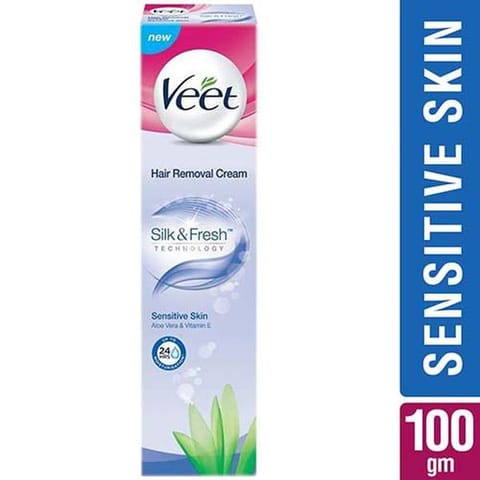 veet silk & fresh hair removal cream, sensitive skin, 100 gm