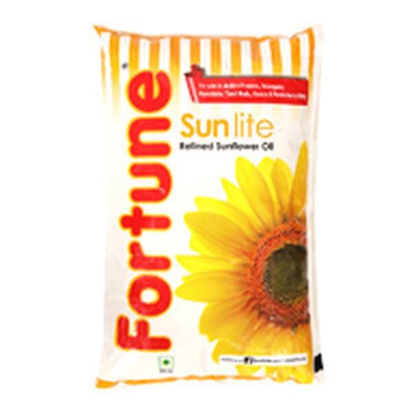 fortune sunflower oil pouch, 1 ltr