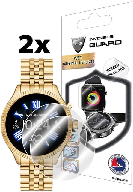 Ipg For Michael Kors Access Lexington 2 Smartwatch Screen Protector (2 Units) Invisible Ultra Hd Clear Film Anti Scratch Skin Guard - Smooth/Self-Healing/Bubble -Free By