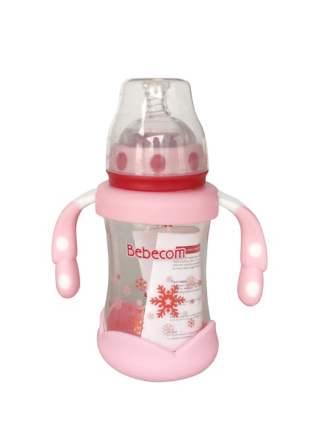 Bebecom Wide Neck Glass Bottle 180ml  W/H & Protector YA842
