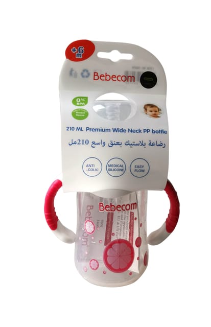 Bebecom Premium Wide Neck Pp Bottle 210ml (Clear Cap) YA876