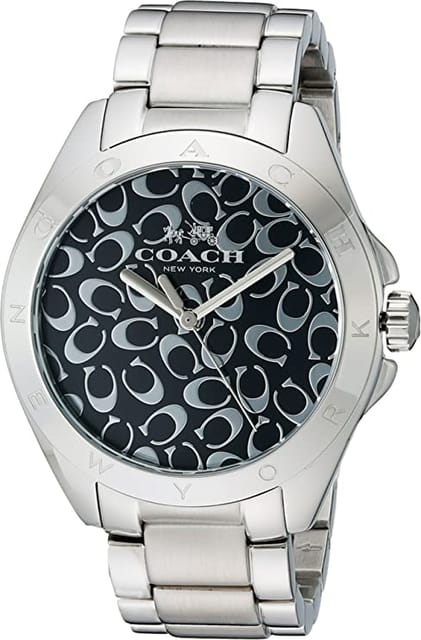 Coach 14502347 Black dial C signature Tristen Women's silver 36mm bracelet Quartz Watch
