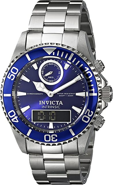 Invicta Men's 12469 Pro Diver Analog-Digital Display Swiss Quartz Silver Watch