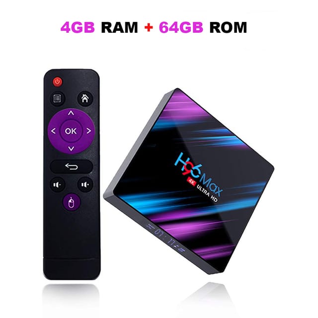 Wownect Android TV Box [4GB RAM 64GB ROM] RK3318 Quad-Core 64bit Processor H96 MAX Android Smart TV Box with Dual WiFi Bluetooth 4.0 4K Ultra HD 3D Video Support