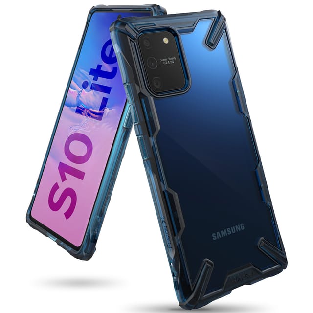 Ringke Case for Galaxy S10 Lite Hard Back Cover Fusion-X Ergonomic Transparent Shock Absorption TPU Bumper ( Compatible with Samsung Galaxy S10 Lite ) - Blue