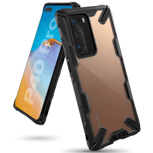 Ringke Cover for Huawei P40 Pro Case Hard Fusion-X Ergonomic Transparent Shock Absorption TPU Bumper [ Designed Case for Huawei P40 Pro ] - Black