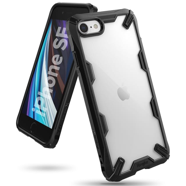 Ringke Cover for iPhone SE [2020] Case Hard Fusion-X Ergonomic Transparent Shock Absorption TPU Bumper [ Designed Case for iPhone SE (2020) ] - Black