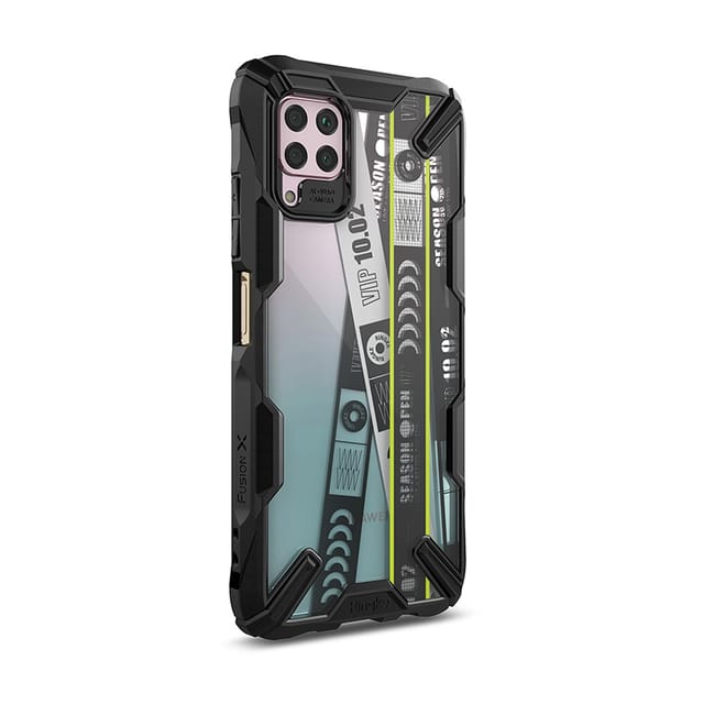 Ringke Cover for Huawei P40 Lite / Nova 6 SE / Nova 7i Case Hard Fusion-X Ergonomic Transparent Shock Absorption TPU Bumper [Designed Case for Huawei P40 Lite / Nova 6 SE / Nova 7i ] - Ticket Band