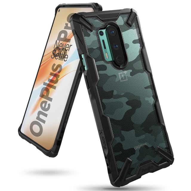 Ringke Cover for OnePlus 8 Pro Case Hard Fusion-X Ergonomic Transparent Shock Absorption TPU Bumper [ Designed Case for OnePlus 8 Pro ] - Camo Black