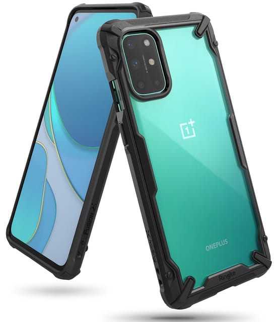 Ringke Compatible with OnePlus 8T / 8T+ 5G Cover Hard Fusion-X Ergonomic Transparent Shock Absorption TPU Bumper [ Designed Case for OnePlus 8T / 8T+ 5G ] - Black