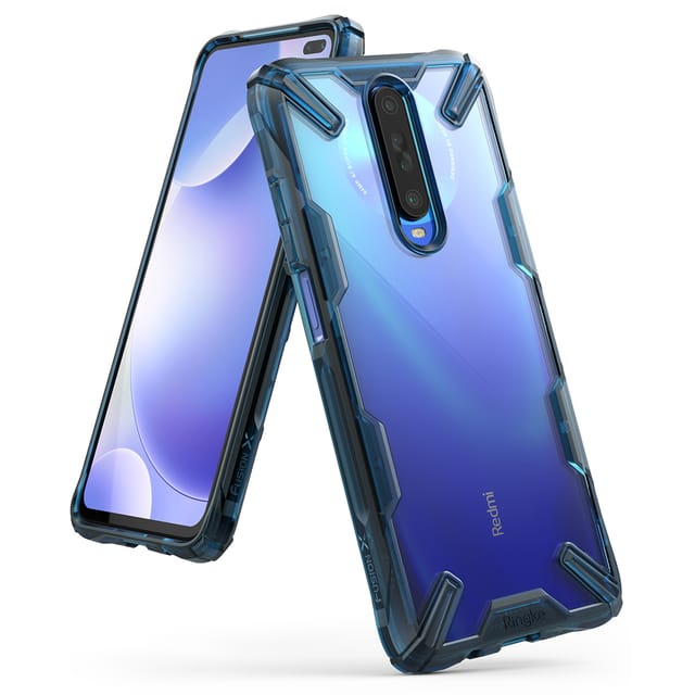 Ringke Case for Xiaomi K30 / K30 5G / Poco X2 Hard Back Cover Fusion-X Ergonomic Transparent Shock Absorption TPU Bumper ( Compatible with Xiaomi K30 / K30 5G / Poco X2 ) - Blue