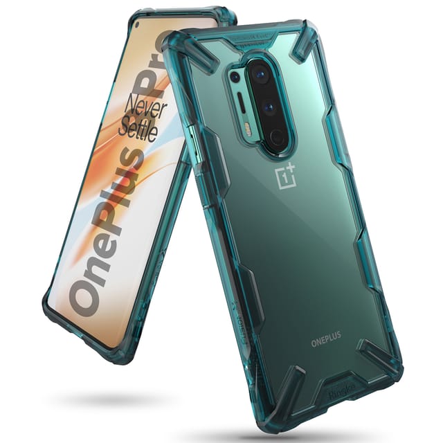 Ringke Cover for OnePlus 8 Pro Case Hard Fusion-X Ergonomic Transparent Shock Absorption TPU Bumper [ Designed Case for OnePlus 8 Pro ] - Turquoise Green