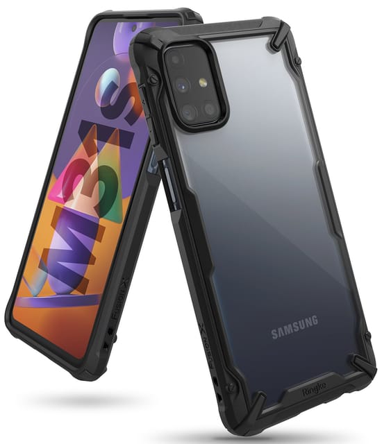 Ringke Compatible with Samsung Galaxy M31S Cover Hard Fusion-X Ergonomic Transparent Shock Absorption TPU Bumper [ Designed Case for Galaxy M31S ] - Black