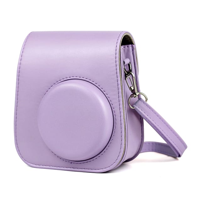 O Ozone Case for Fujifilm Instax Mini 11 Case PU Leather Instant Camera Cover with Adjustable Strap [ Designed Cover for Fujifilm Instax Mini 11 Instant Camera Bag ] - Lilac Purple