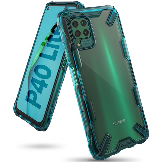 Ringke Cover for Huawei P40 Lite / Nova 6 SE / Nova 7i Case Hard Fusion-X Ergonomic Transparent Shock Absorption Bumper [ Designed Case for Huawei P40 Lite / Nova 6 SE / Nova 7i ] - Turquoise Green