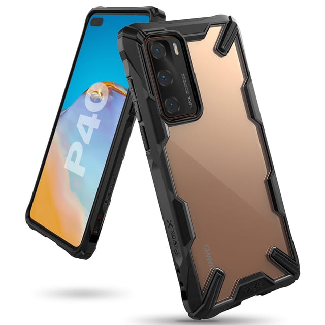 Ringke Cover for Huawei P40 Case Hard Fusion-X Ergonomic Transparent Shock Absorption TPU Bumper [ Designed Case for Huawei P40 ] - Black