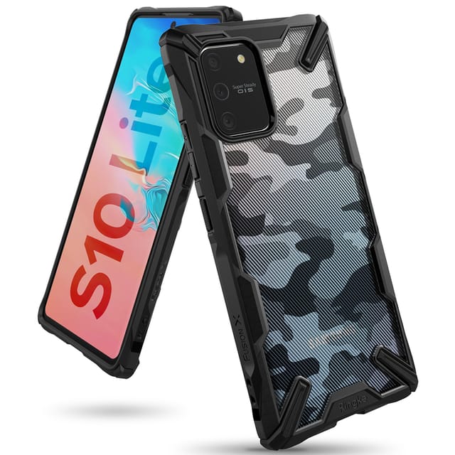 Ringke Case for Galaxy S10 Lite Hard Back Cover Fusion-X Ergonomic Transparent Shock Absorption TPU Bumper ( Compatible with Samsung Galaxy S10 Lite ) - Camo Black
