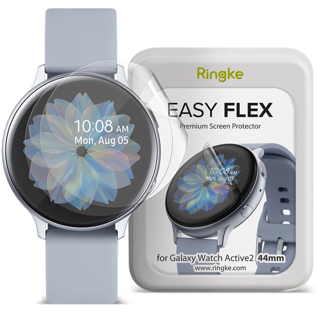 Ringke Easy Flex Screen Protector for Samsung Galaxy Watch Active 2 Screen Guard, Antibacterial [Edge-to-Edge Protection] [ Bubble-Free Scratch Protection ] [Designed for Galaxy Watch Active 2 ]