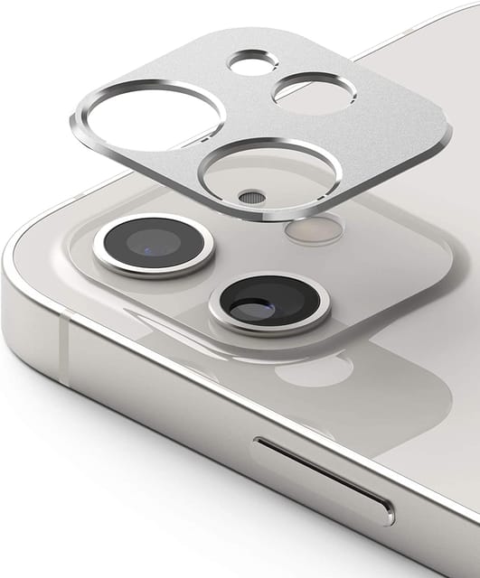 Ringke Camera Styling Compatible with Apple iPhone 12 Mini Camera Lens Protector Aluminum Frame Tough Styling Bezel [ Designed Lens Protector for iPhone 12 Mini ] - Silver