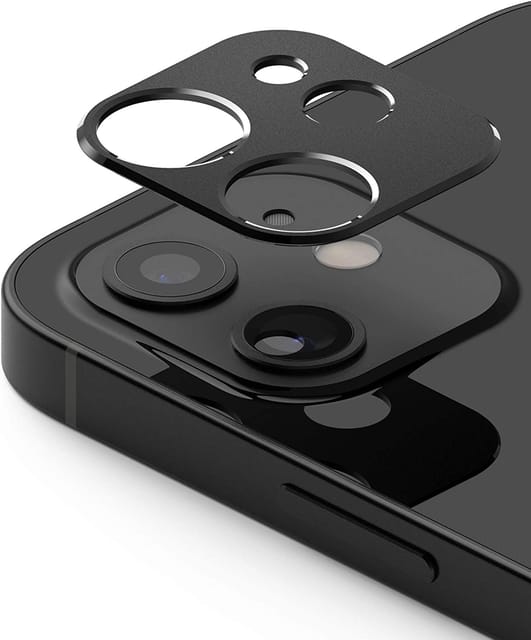 Ringke Camera Styling Compatible with Apple iPhone 12 Camera Lens Protector Aluminum Frame Tough Styling Bezel [ Designed Lens Protector for iPhone 12 ] - Black
