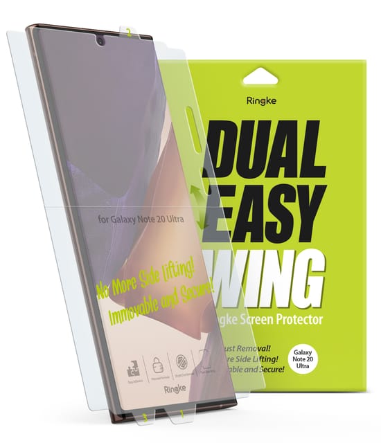 Ringke Dual Easy Wing Samsung Galaxy Note 20 Ultra Screen Protector Full Coverage (Pack of 2) Dual Easy Film Case Friendly Protective Film [ Designed for Screen Guard For Samsung Galaxy Note 20 Ultra ]