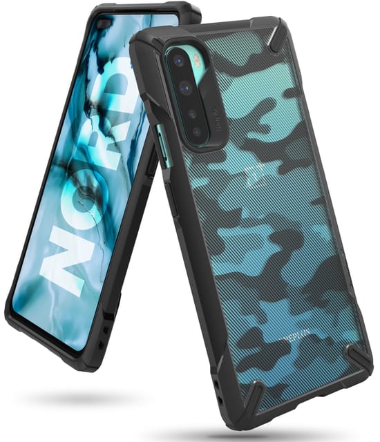 Ringke Cover for OnePlus Nord Case Hard Fusion-X Ergonomic Transparent Shock Absorption TPU Bumper [ Designed Case for OnePlus Nord ] - Camo Black