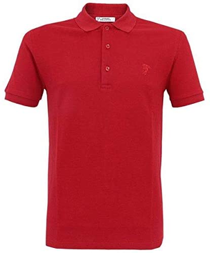 Versace Red Shirt Neck Polo For Men Red Xl