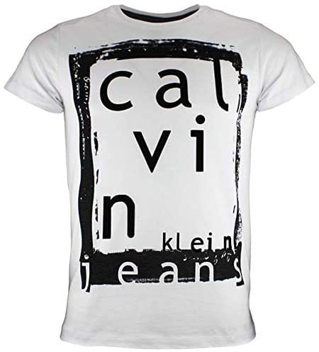 Calvin Klein White Cotton Round Neck T-Shirt For Men