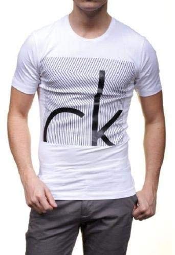 Calvin Klein White Cotton Round Neck T-Shirt For Men