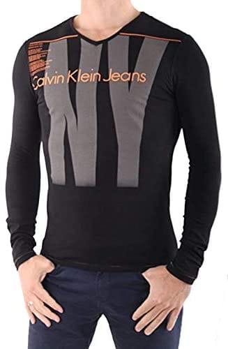 Calvin Klein Men'S Long-Sleeved Top - Black - Large